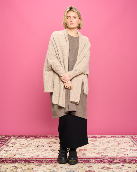 Cardigan Oversize in Misto Lana