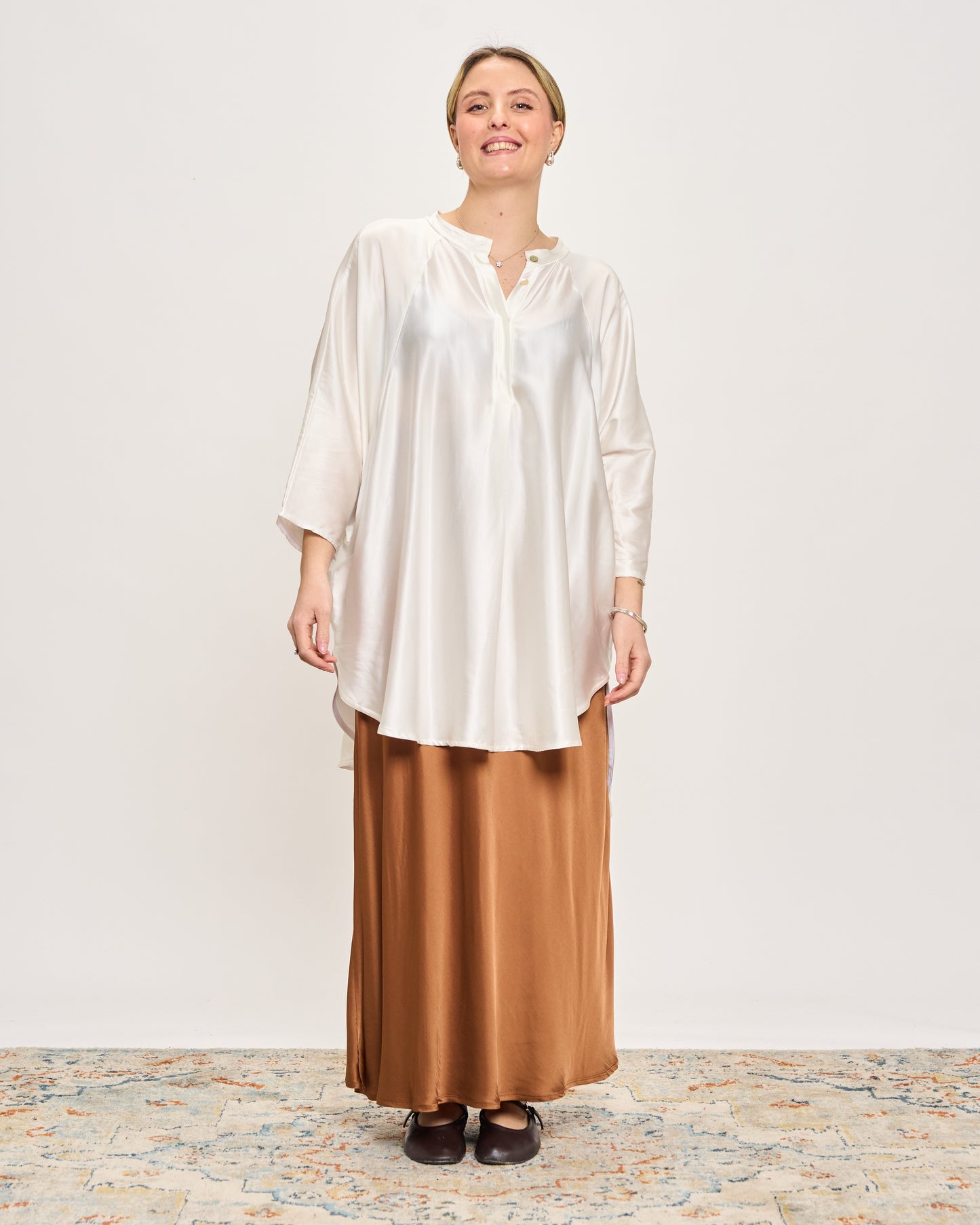 Maxi Viscose Satin Tunic