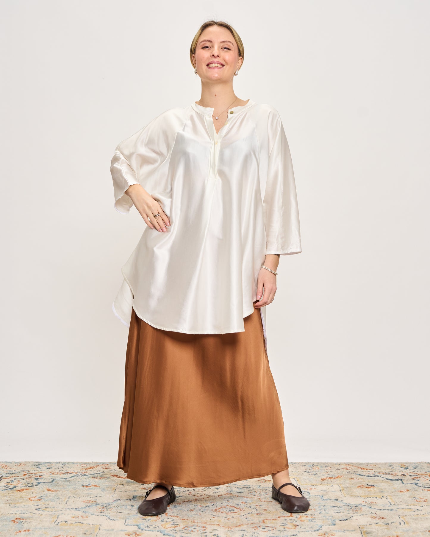 Maxi Viscose Satin Tunic