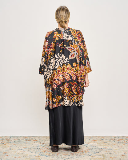 Maxi Tunic in Printed Viscose Satin