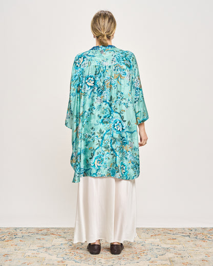 Maxi Tunic in Printed Viscose Satin