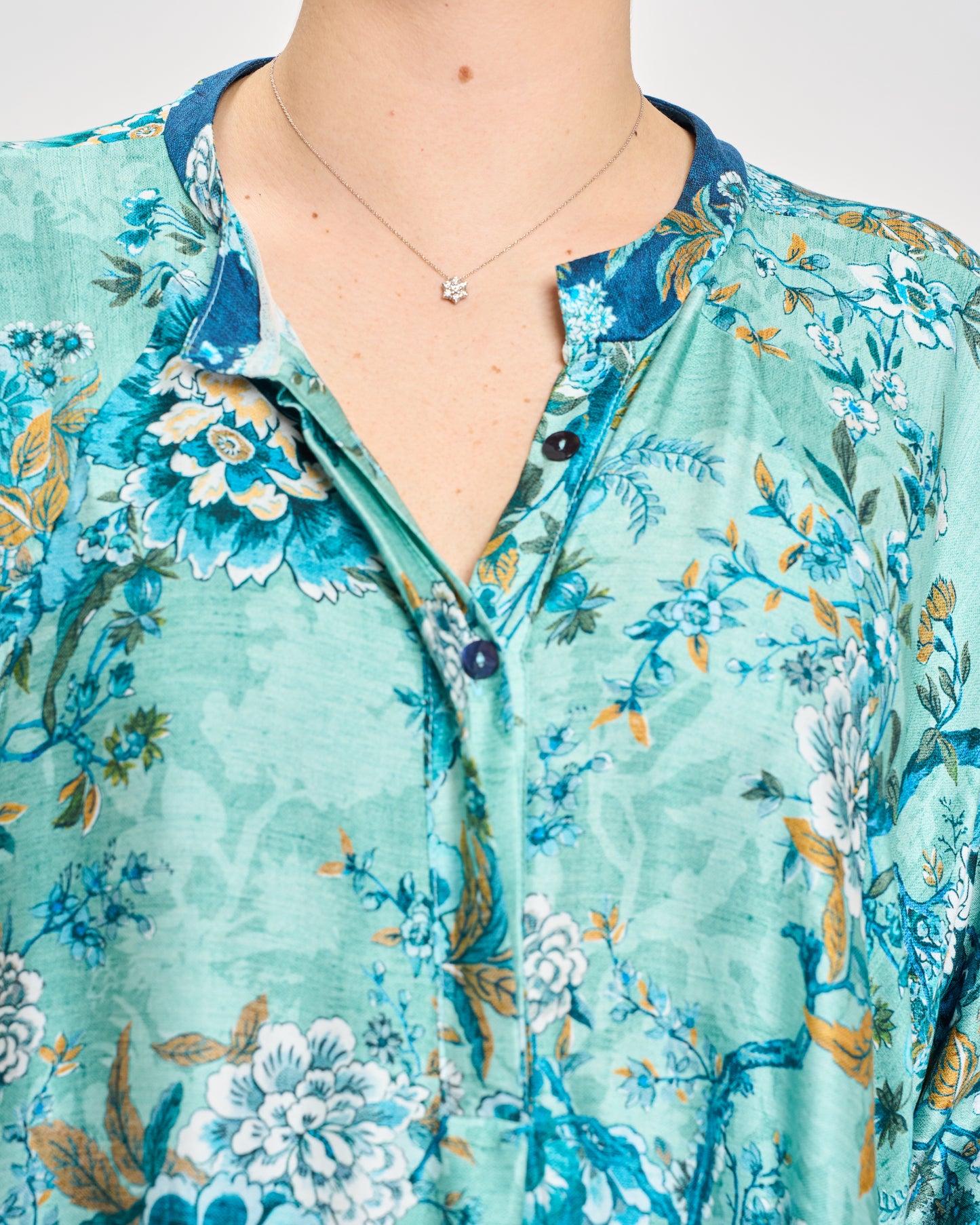 Maxi Tunic in Printed Viscose Satin