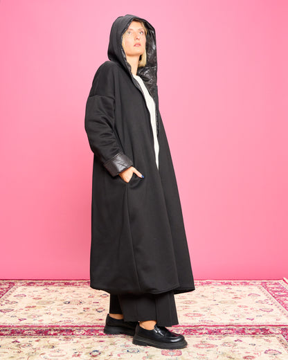 Maxi Felpa Double Face con Cappuccio