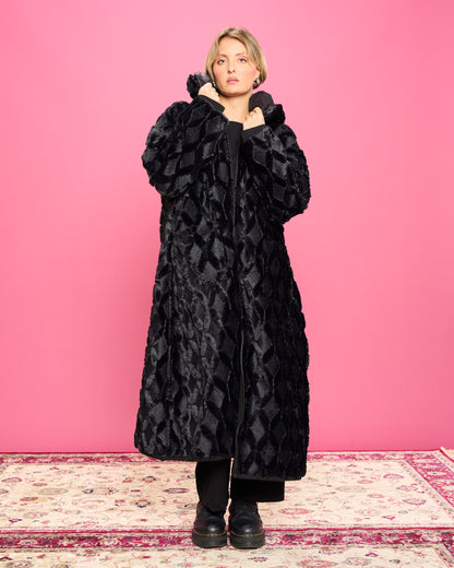 Piumino in Eco-Pelliccia Impermeabile Double face