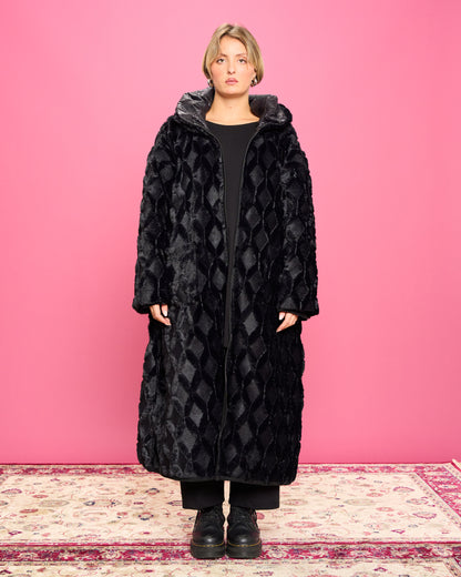 Piumino in Eco-Pelliccia Impermeabile Double face