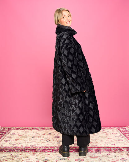 Piumino in Eco-Pelliccia Impermeabile Double face