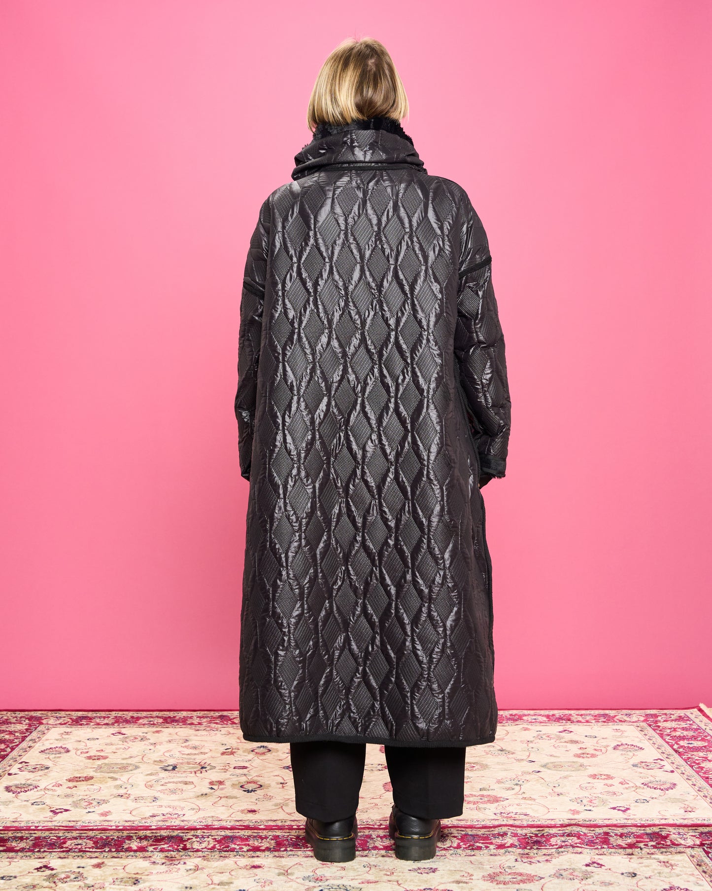 Piumino in Eco-Pelliccia Impermeabile Double face