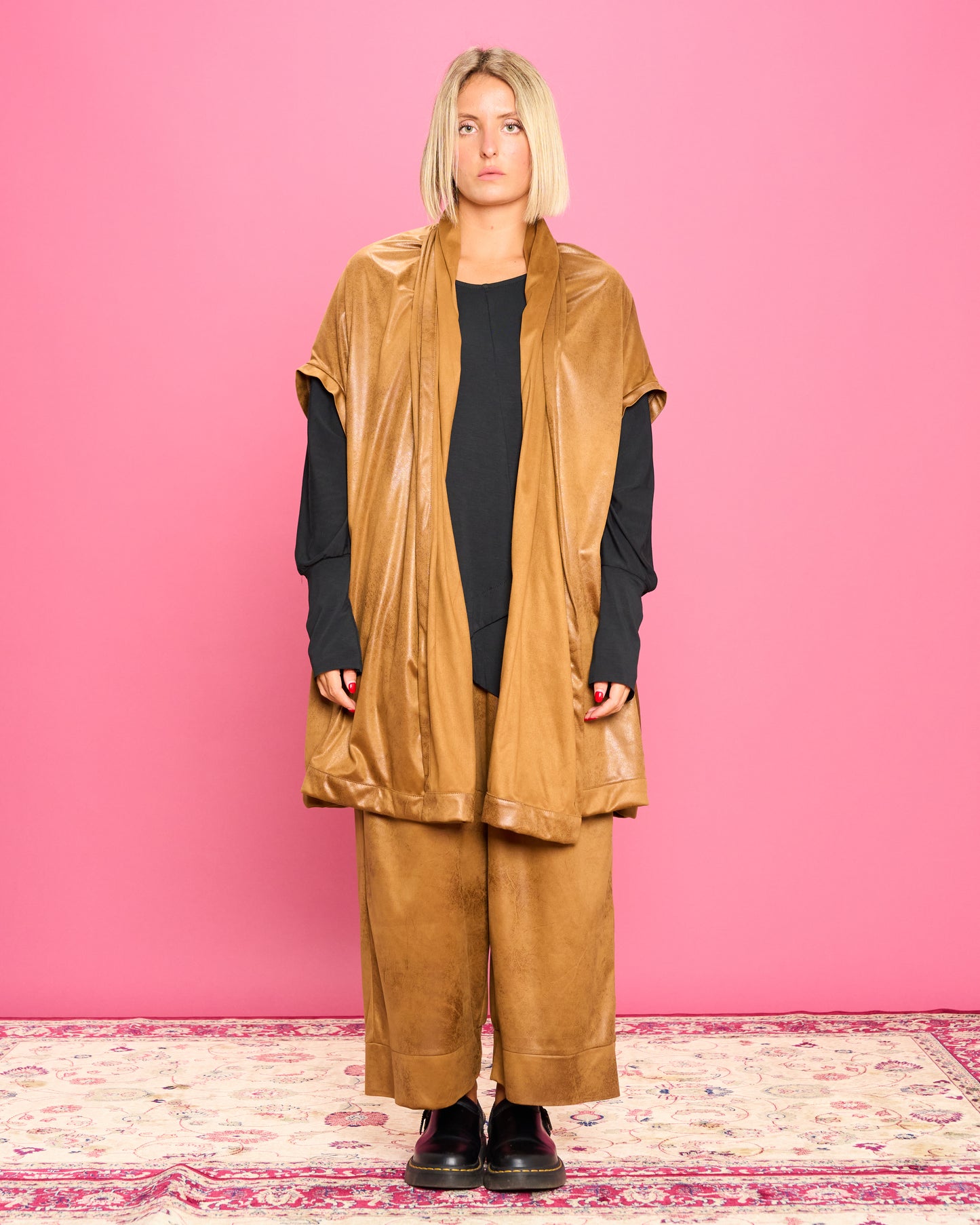 Oversized Faux Leather Vest