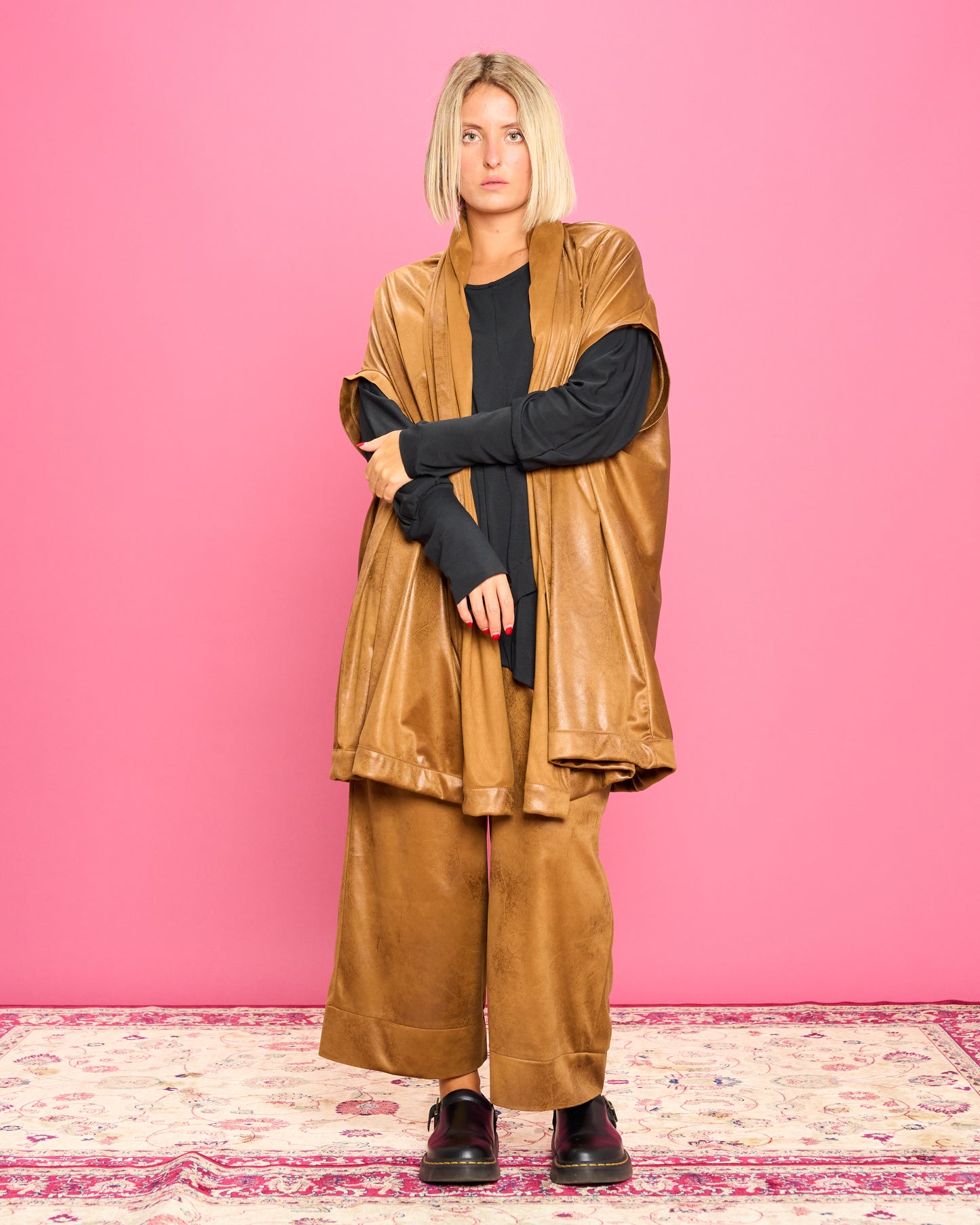 Oversized Faux Leather Vest