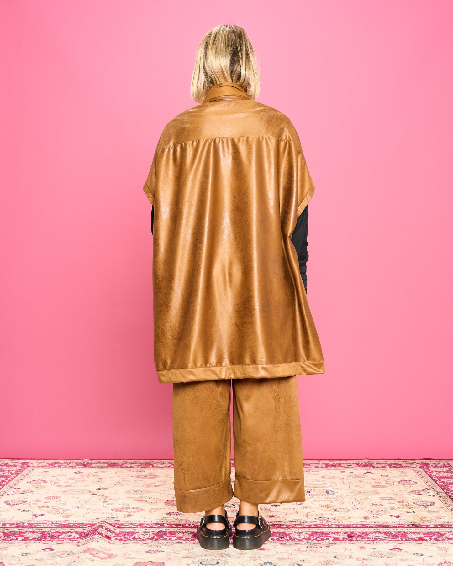 Oversized Faux Leather Vest