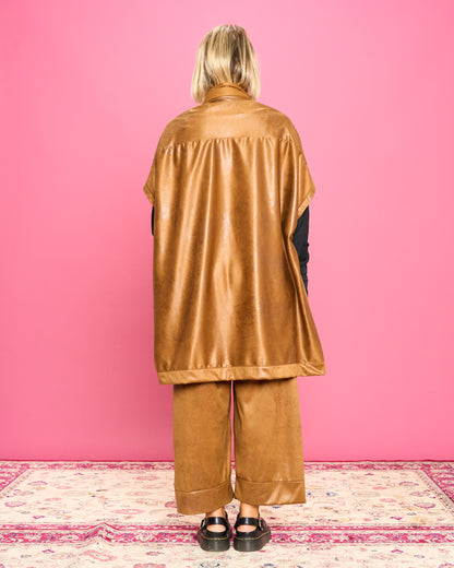 Oversized Faux Leather Vest