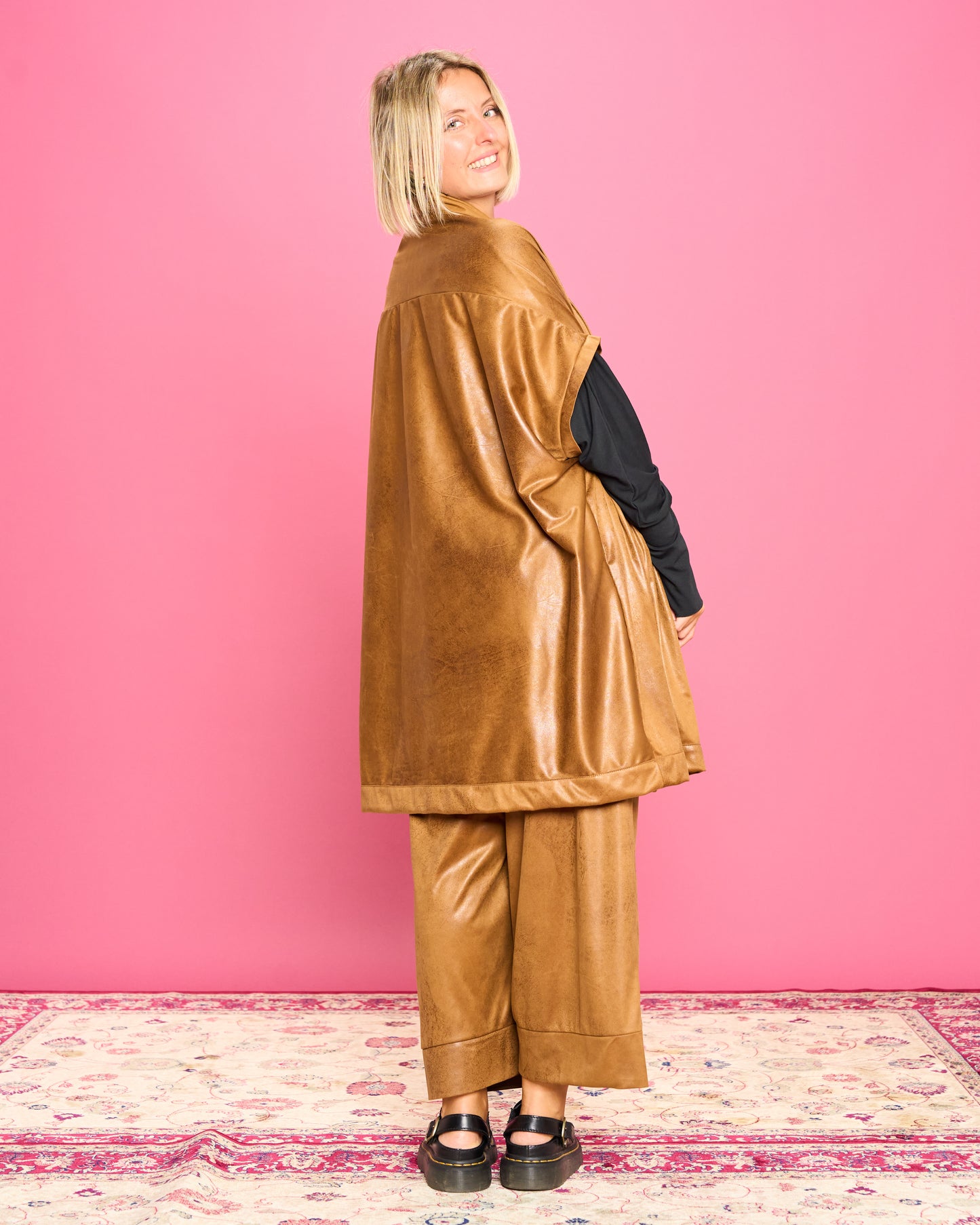 Oversized Faux Leather Vest