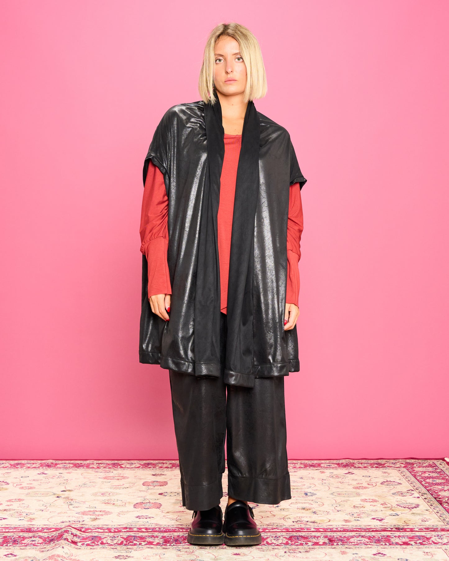 Oversized Faux Leather Vest