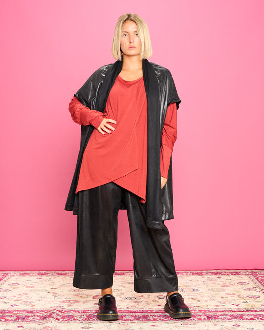 Oversized Faux Leather Vest