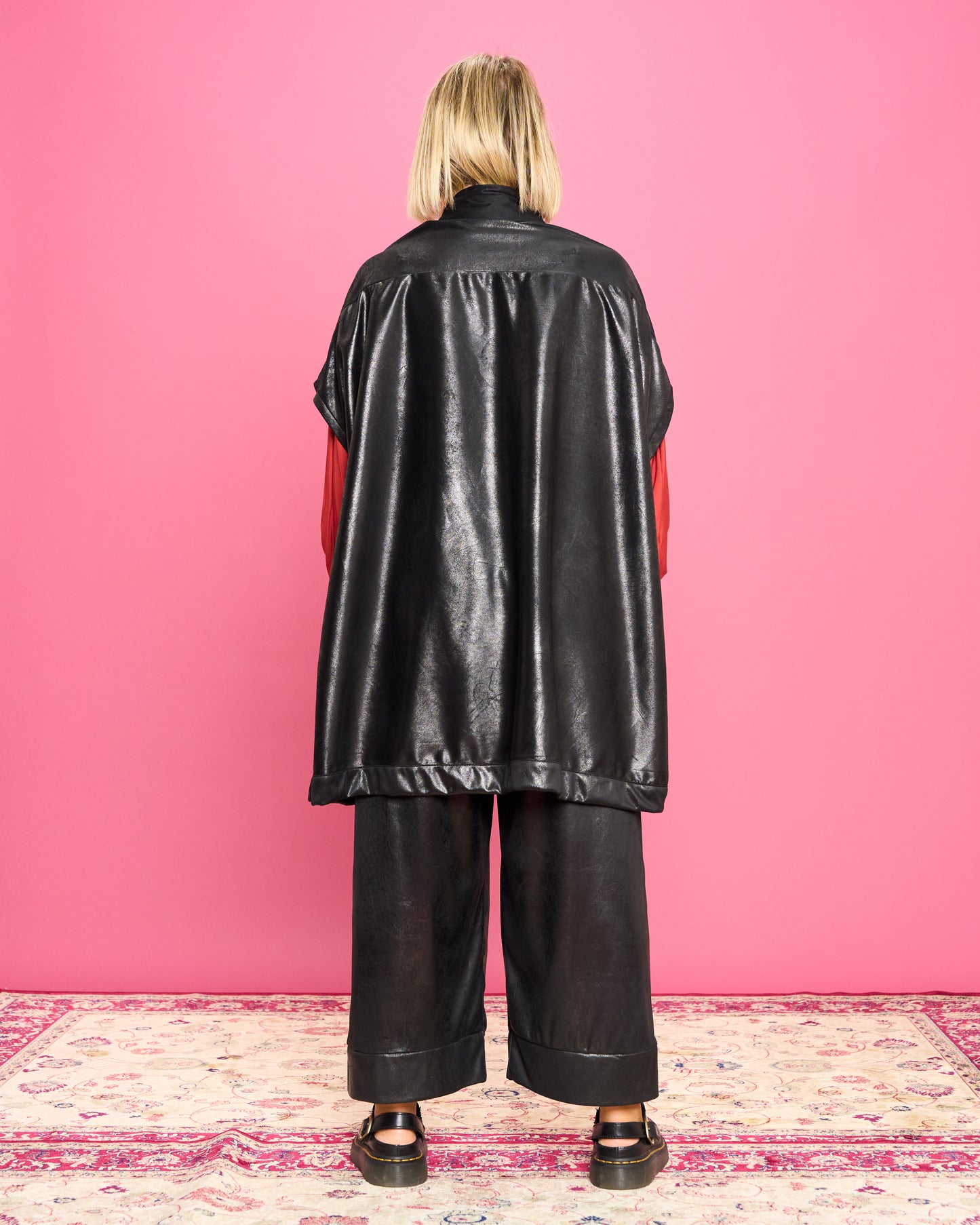 Oversized Faux Leather Vest