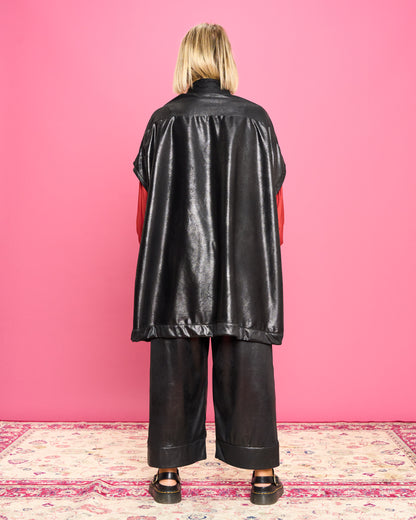 Oversized Faux Leather Vest
