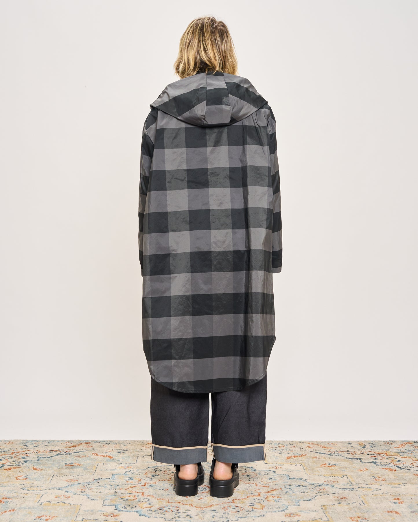 Camicia Impermeabile a Quadri con Cappucccio