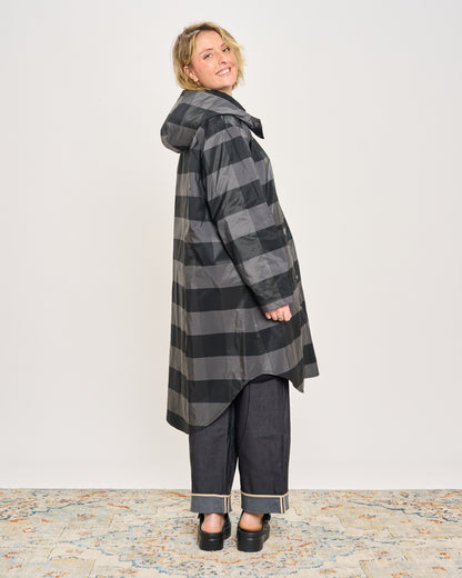 Camicia Impermeabile a Quadri con Cappucccio