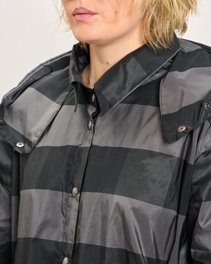 Camicia Impermeabile a Quadri con Cappucccio
