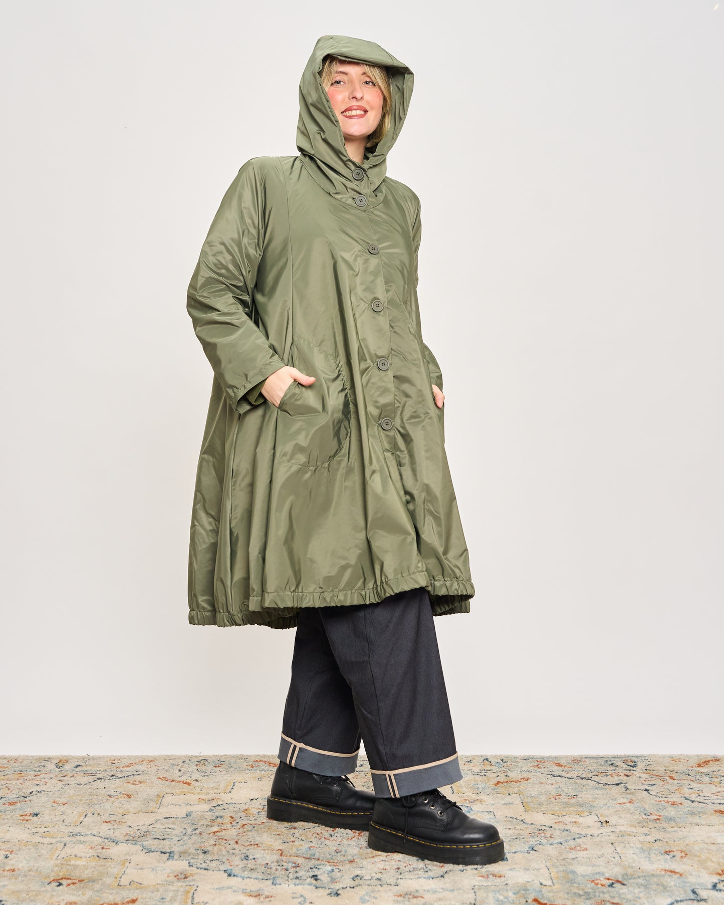 Impermeabile Stropicciato a Ruota