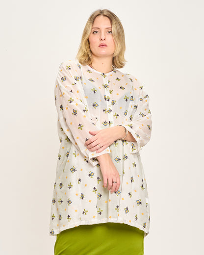 Blusa Over con Ricami Fantasia