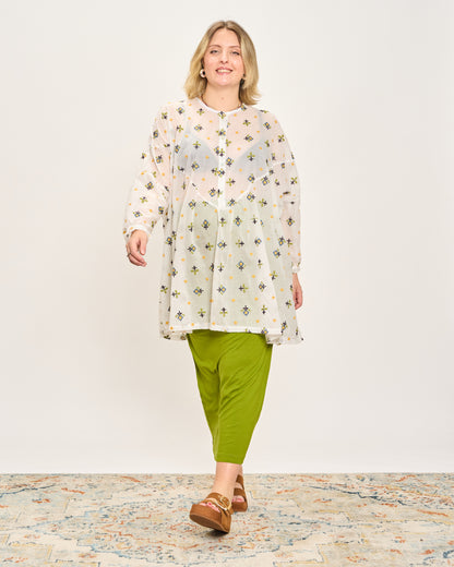 Blusa Over con Ricami Fantasia