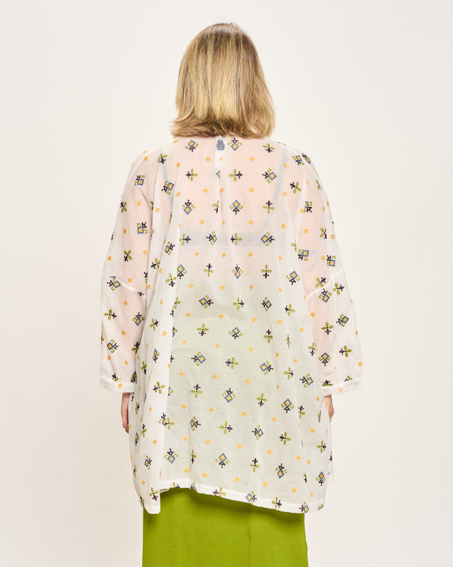 Blusa Over con Ricami Fantasia