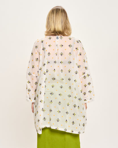 Blusa Over con Ricami Fantasia