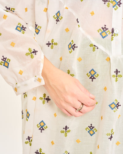 Blusa Over con Ricami Fantasia