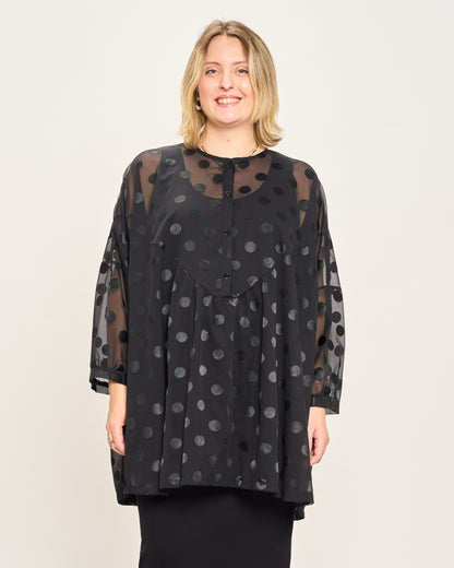 Blusa Over con Ricami Fantasia