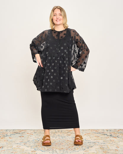 Blusa Over con Ricami Fantasia
