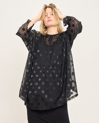 Blusa Over con Ricami Fantasia