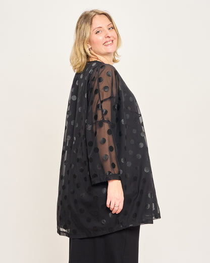 Blusa Over con Ricami Fantasia