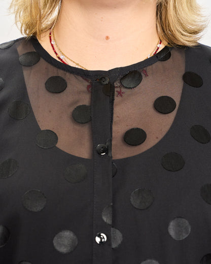 Blusa Over con Ricami Fantasia