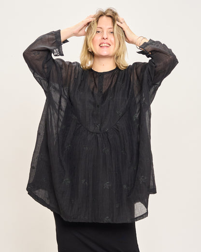 Blusa Over con Ricami Fantasia