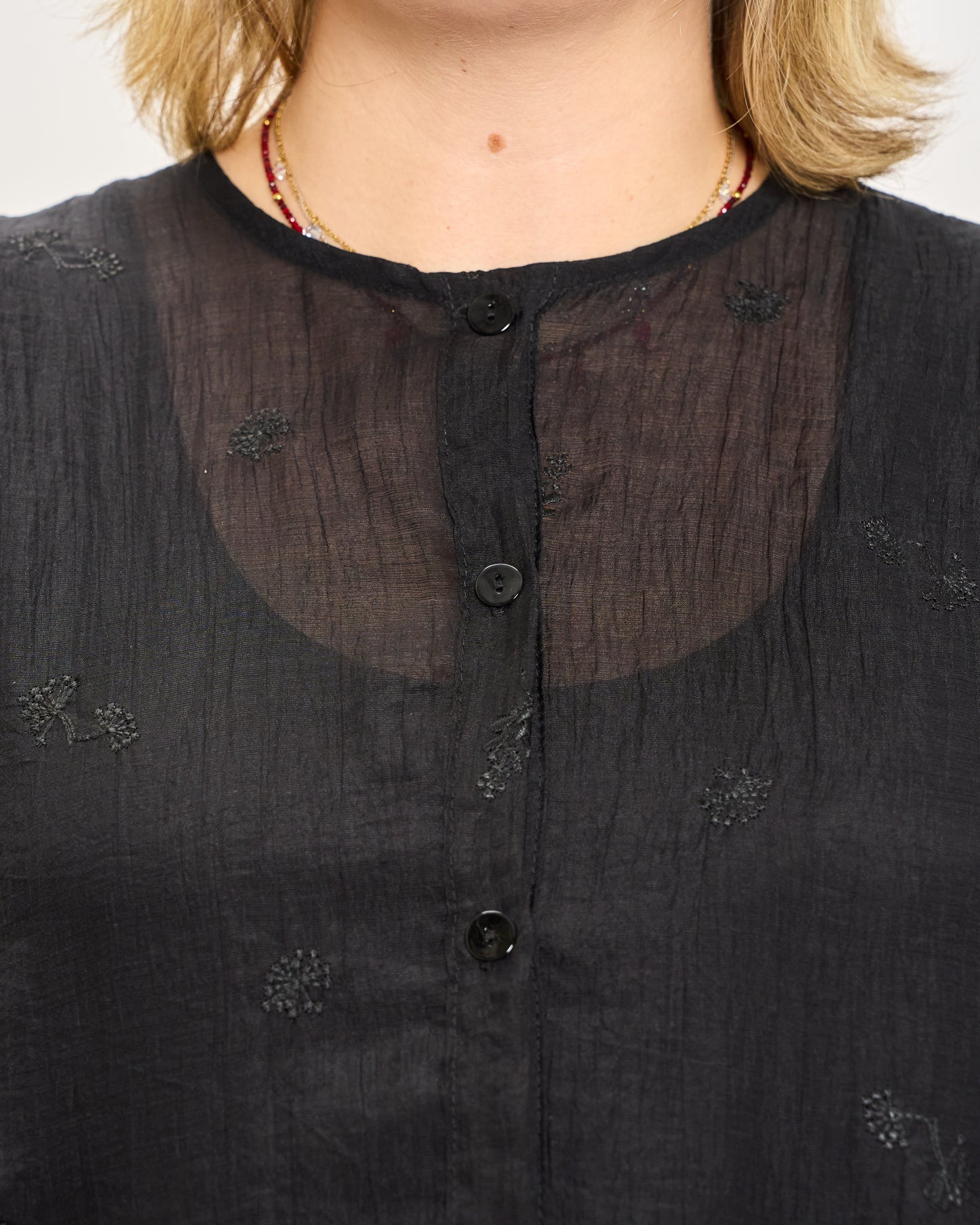 Blusa Over con Ricami Fantasia