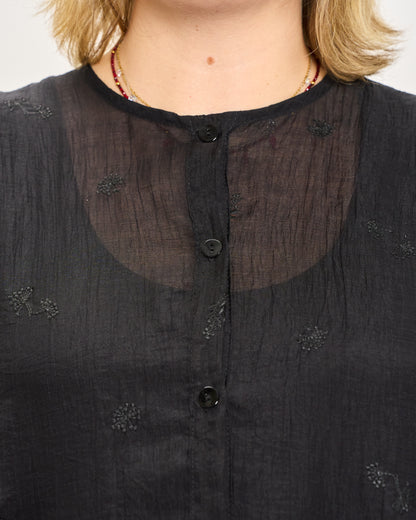 Blusa Over con Ricami Fantasia