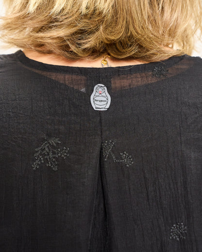 Blusa Over con Ricami Fantasia