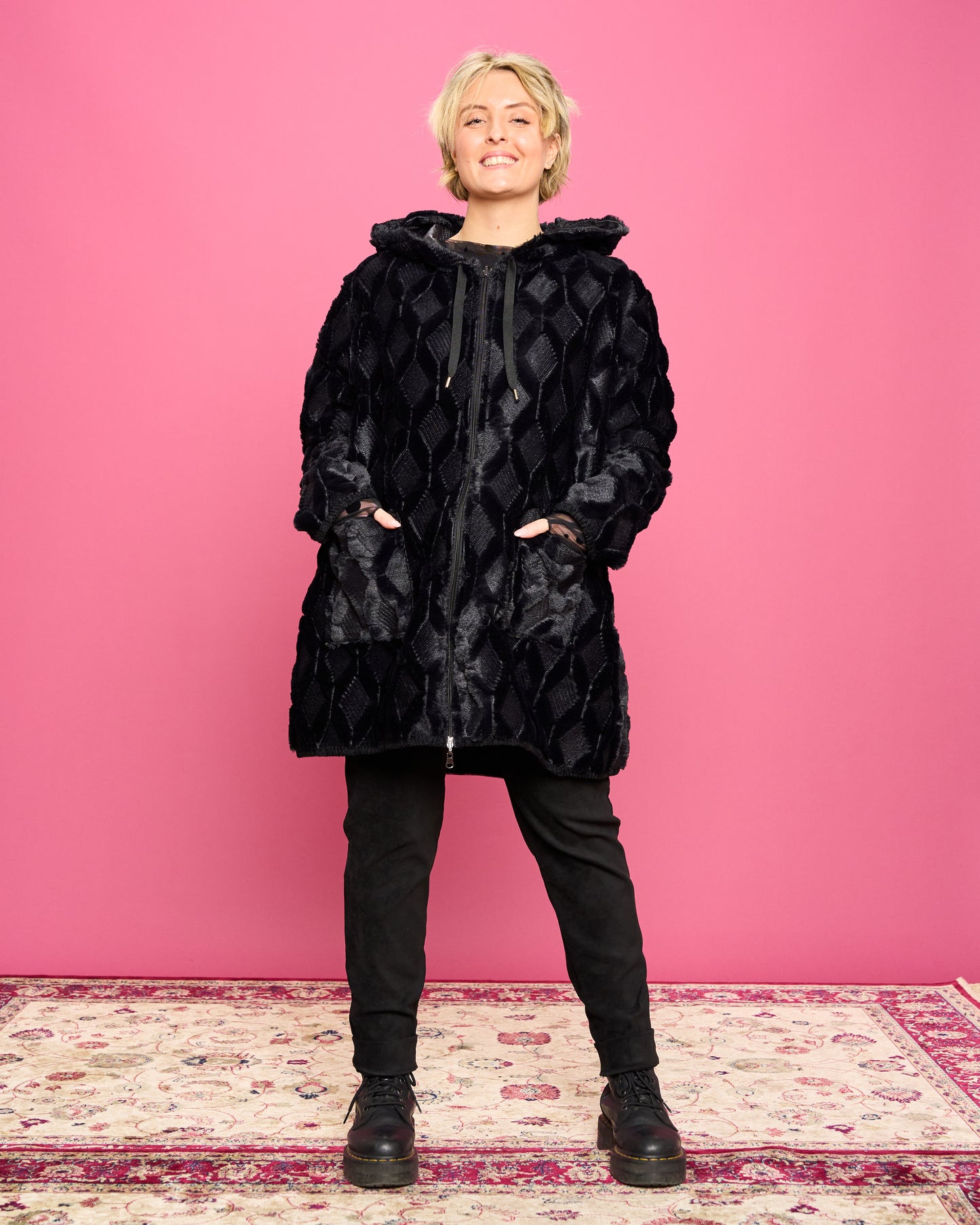 Double-face Quilted Eco-Fur Jacket