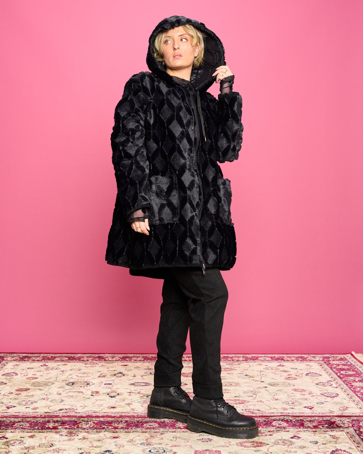 Double-face Quilted Eco-Fur Jacket