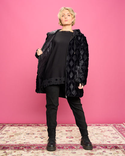 Double-face Quilted Eco-Fur Jacket