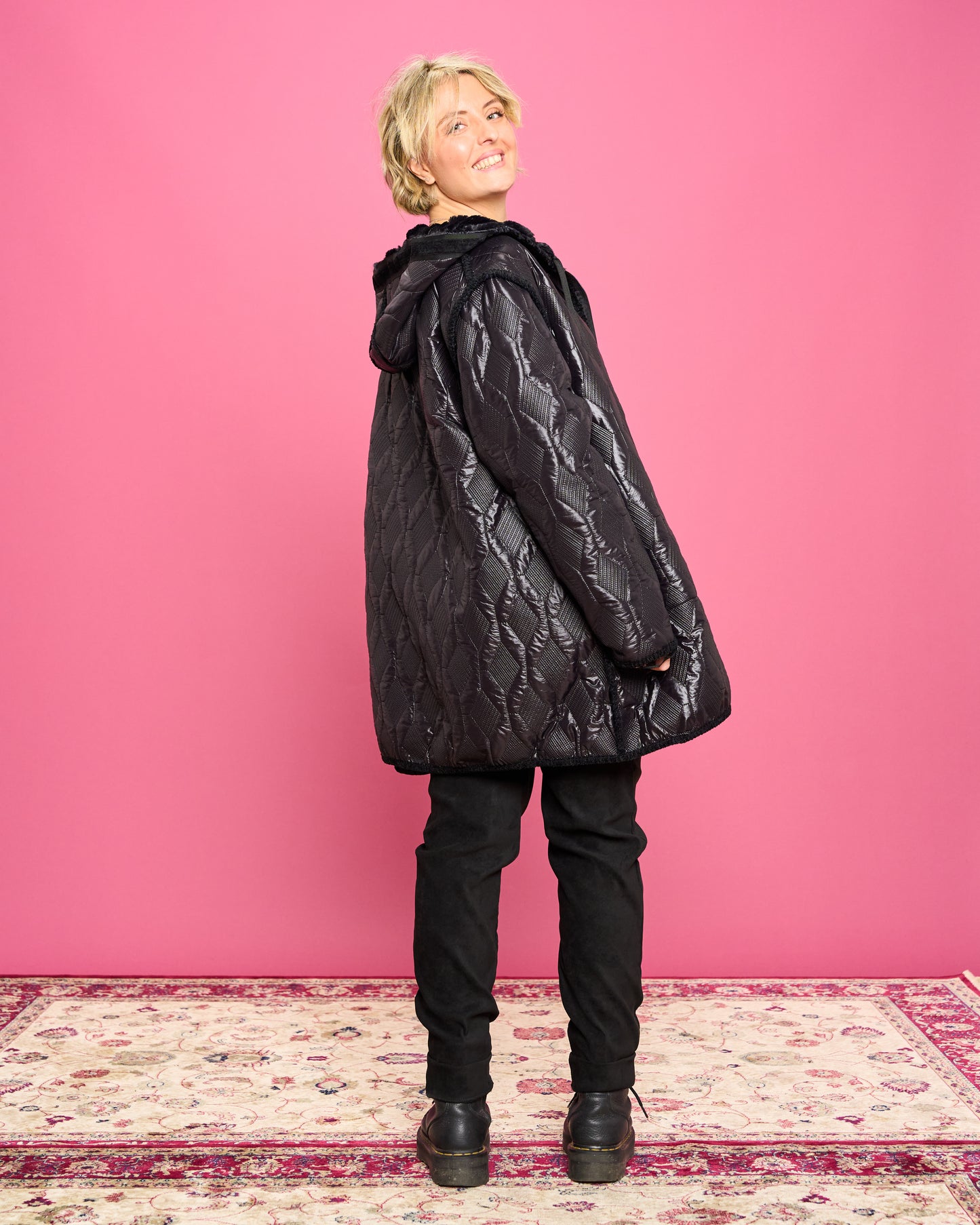 Double-face Quilted Eco-Fur Jacket
