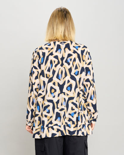 Mandarin Collar Pattern Shirt