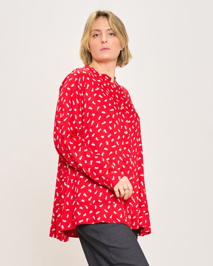 Mandarin Patterned Shirt