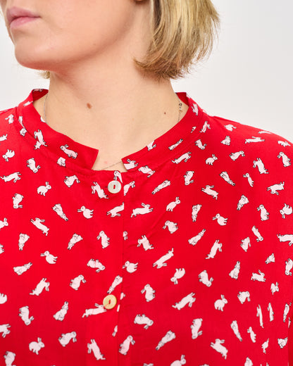 Mandarin Patterned Shirt