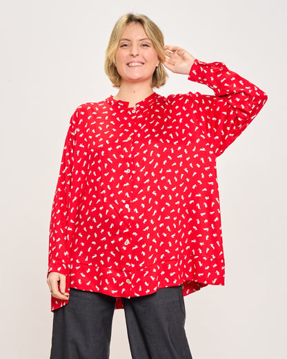 Mandarin Patterned Shirt