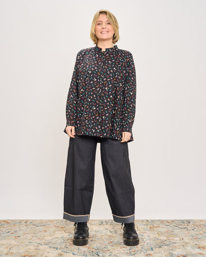 Mandarin Patterned Shirt