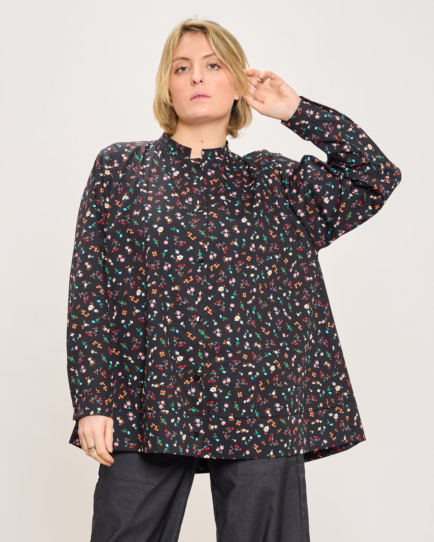 Mandarin Patterned Shirt