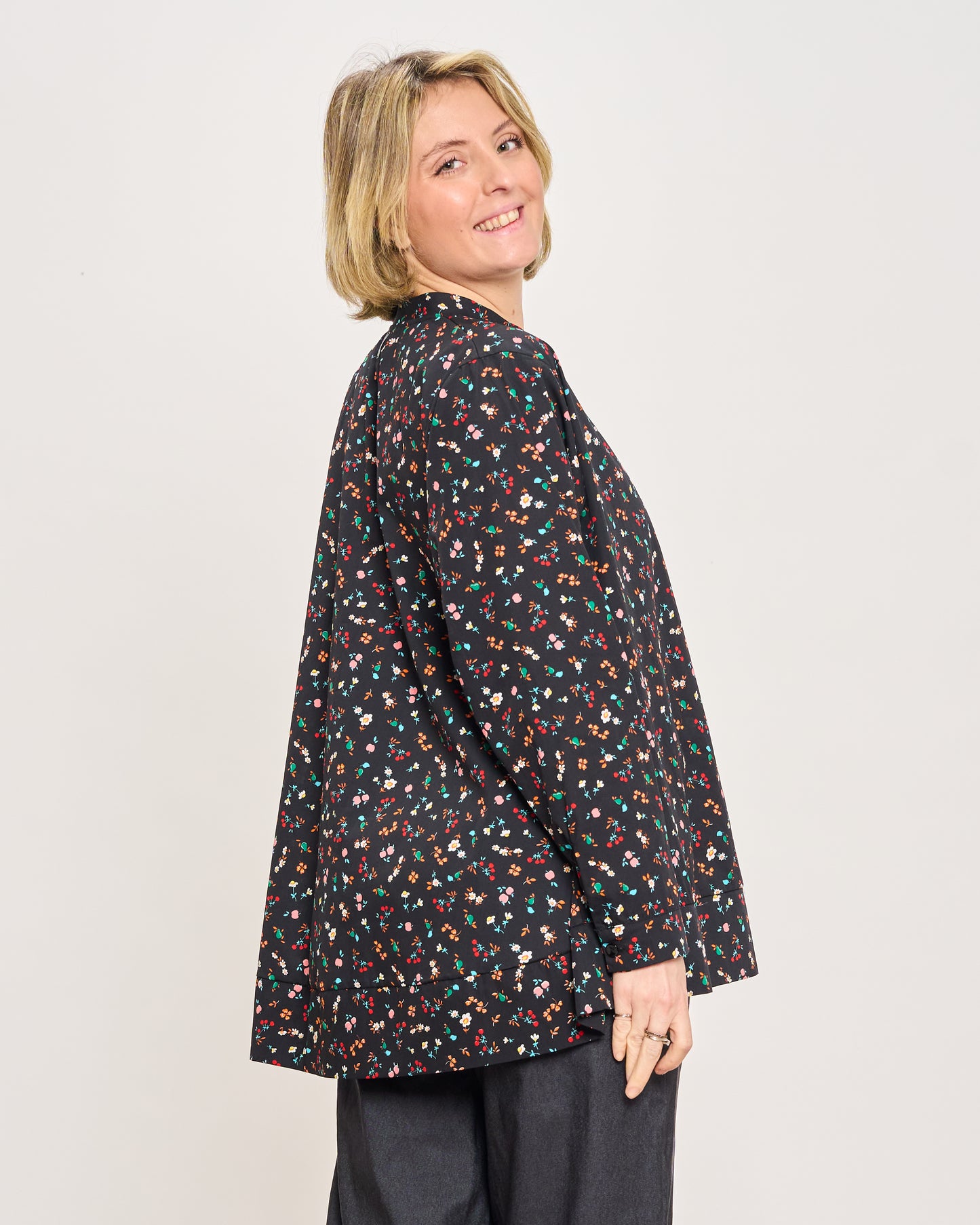 Mandarin Patterned Shirt