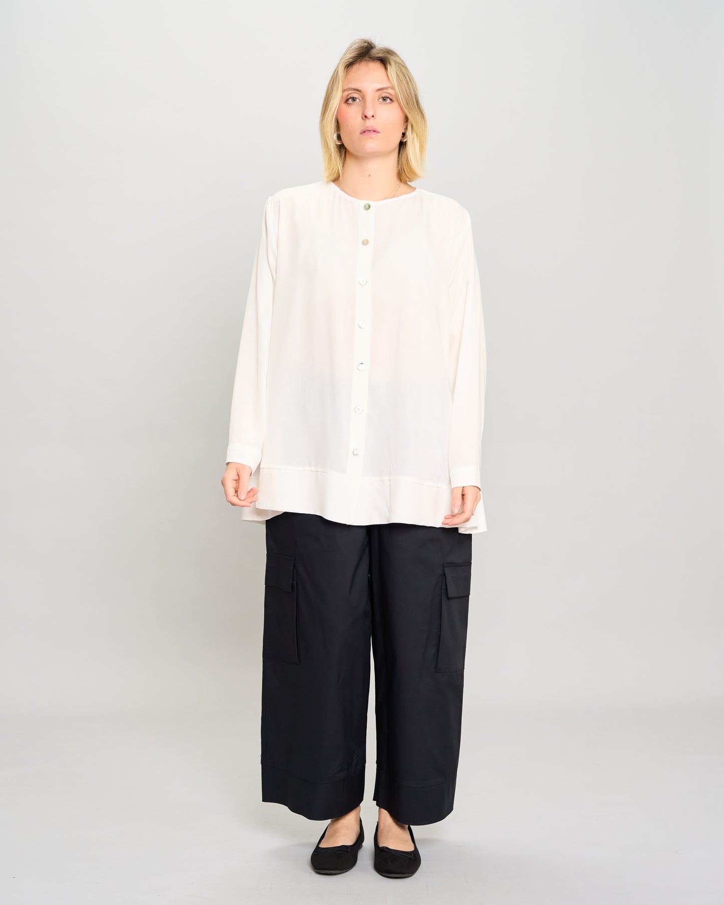 Mandarin Collar Pattern Shirt